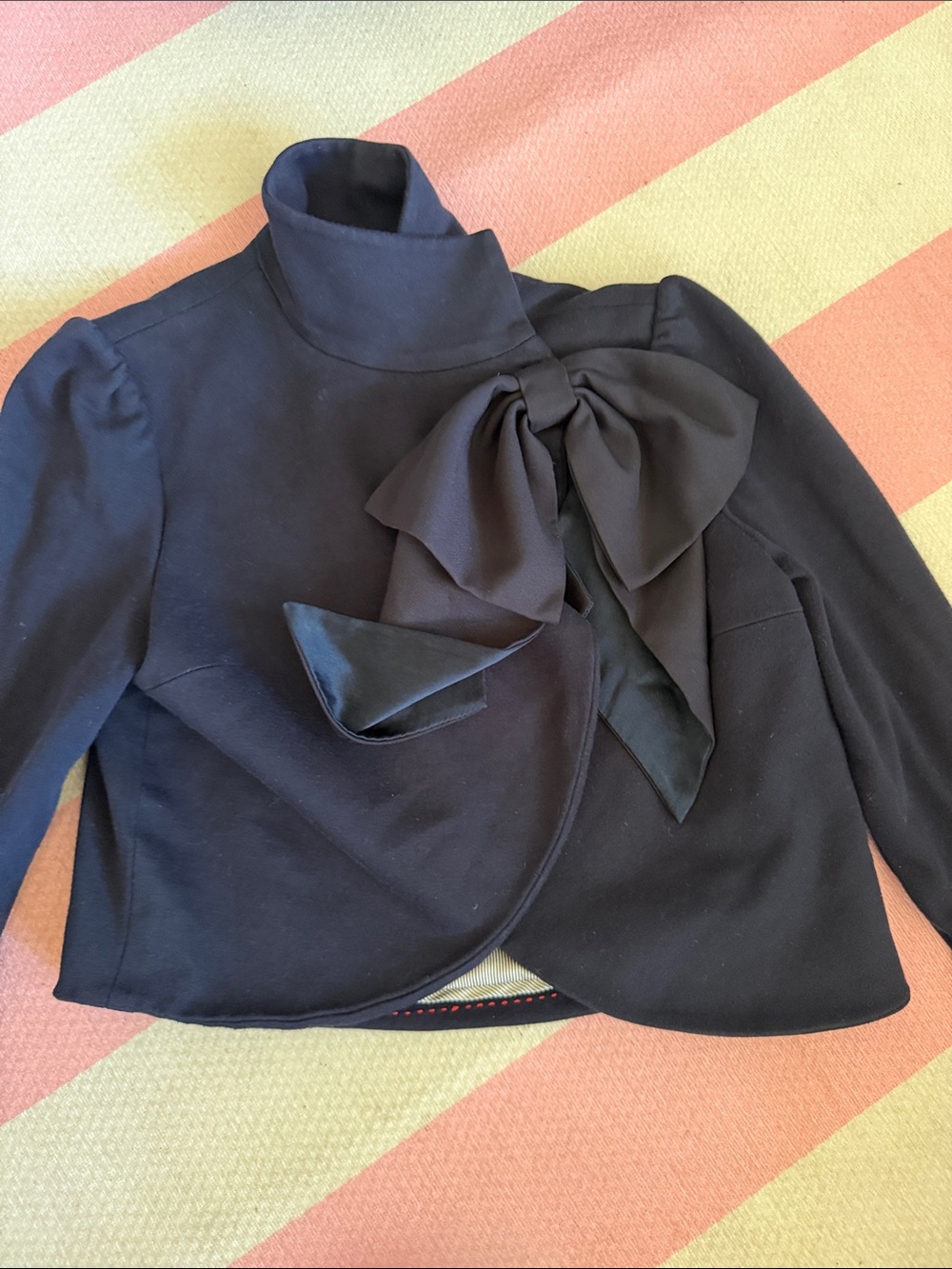 Alice + Olivia Black Bow-Accent Girls' Jacket